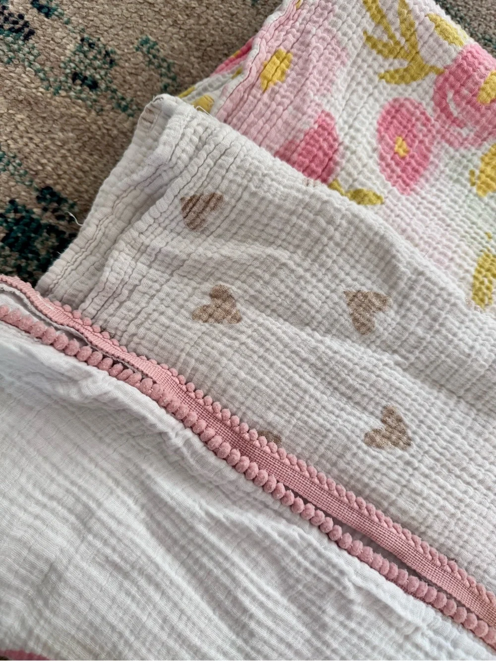 Cloud Island 3pack Muslin Swaddle Blankets  - USED